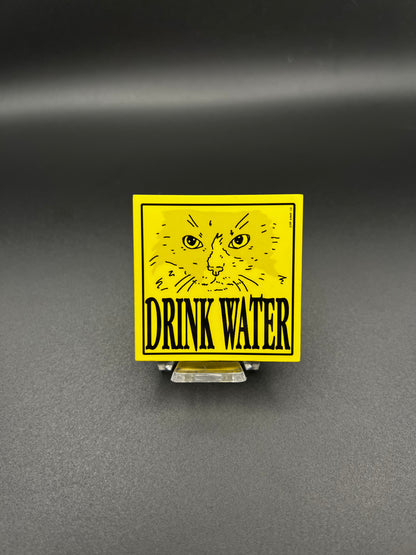 Drink Water Yellow Sticker