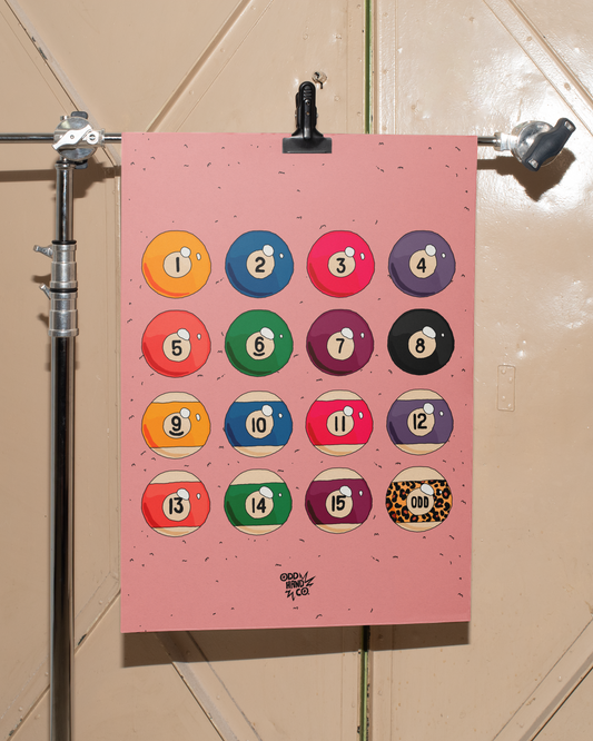 Pink Pool Balls Print