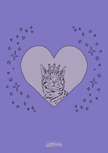 Custom Pet-In-A-Heart Portrait (Line Drawing Version)