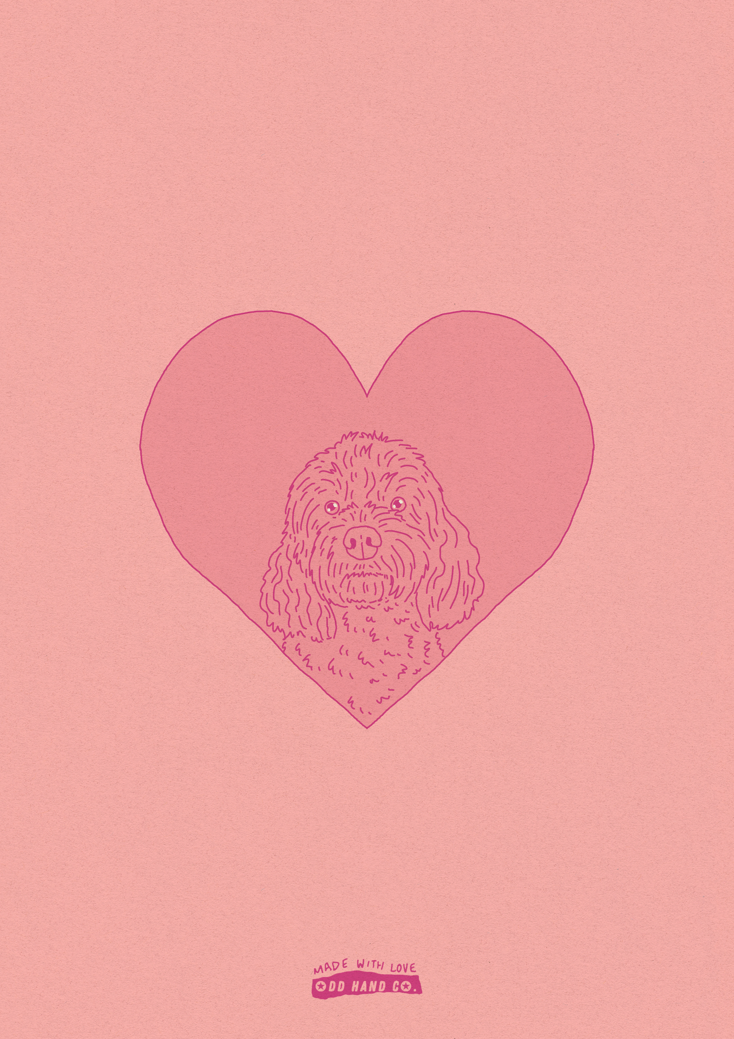 Custom Pet-In-A-Heart Portrait (Line Drawing Version)