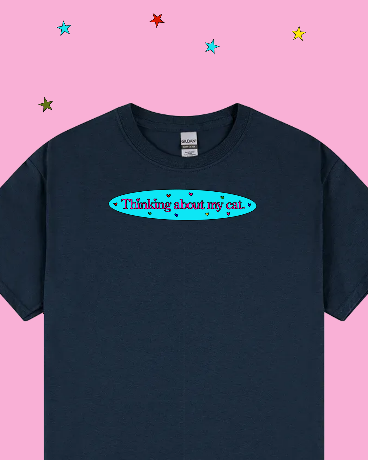 Thinking About My Cat T-Shirt (by Rat Baby)