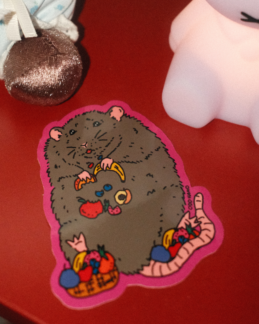 Chubby Fruit Rat Sticker