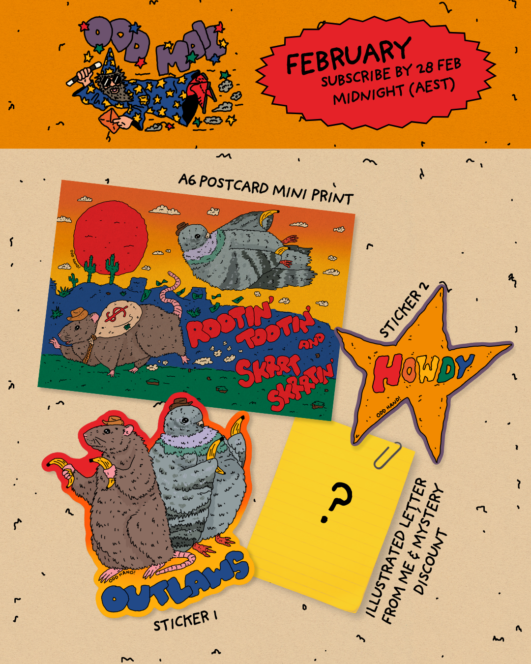 ODD MAIL: Monthly Sticker Club