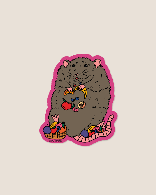 Chubby Fruit Rat Sticker