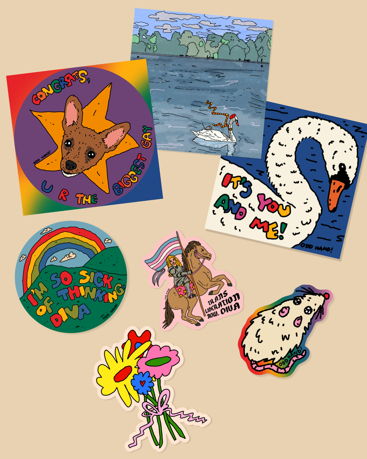 For The Gays Gift Bundle (4 x Stickers, 3 x Postcards)