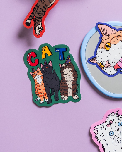 3 Cat Sticker
