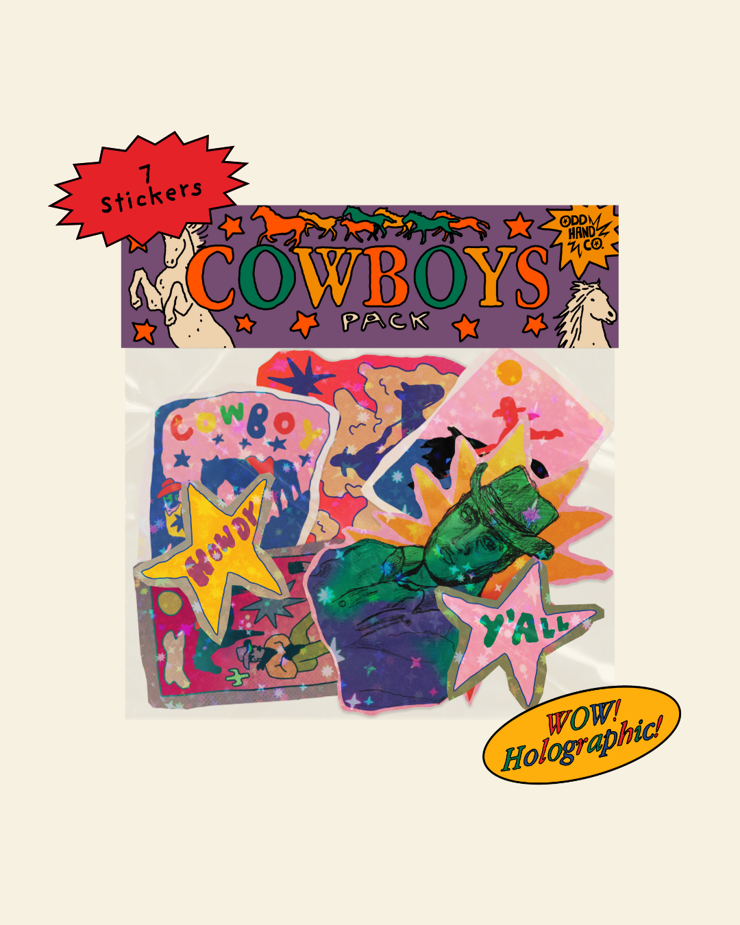 Cowboy Sticker Pack (7 Stickers)