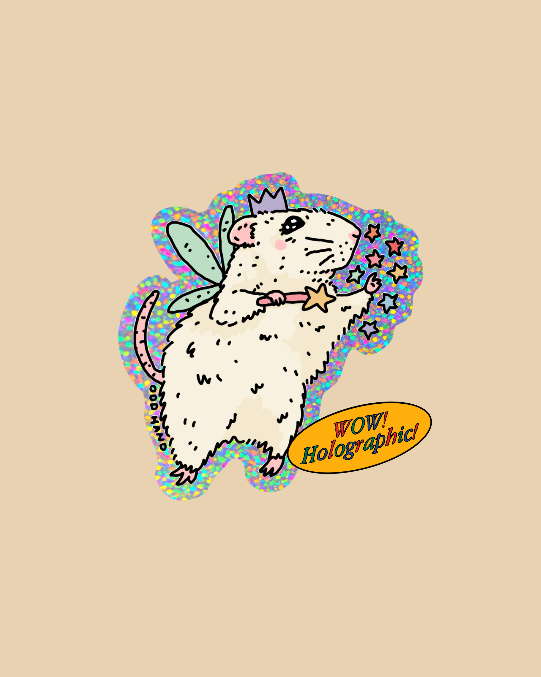 Fairy Mouse Holographic Sticker
