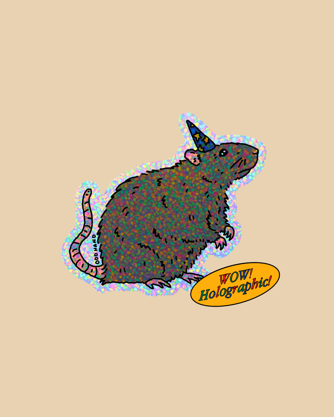 Rat Wizard Holographic Sticker