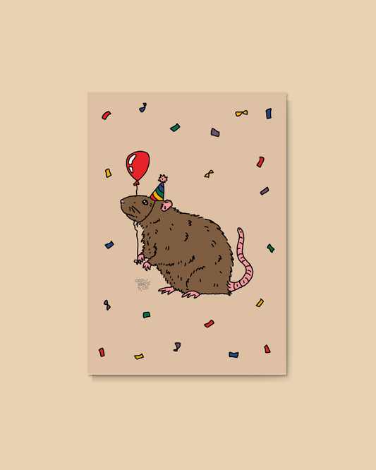 Rat Party Postcard