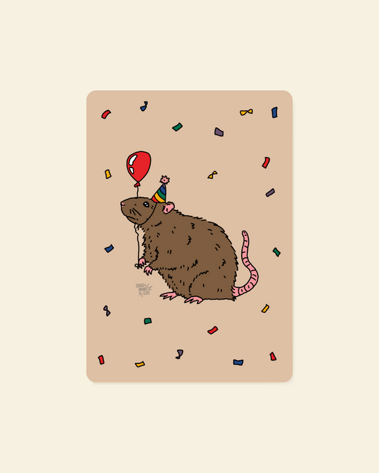 Rat Party Postcard