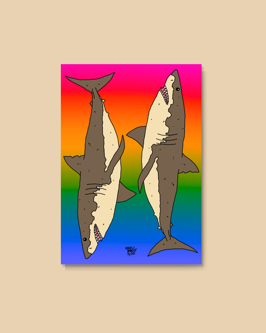 I Love Sharks Postcard
