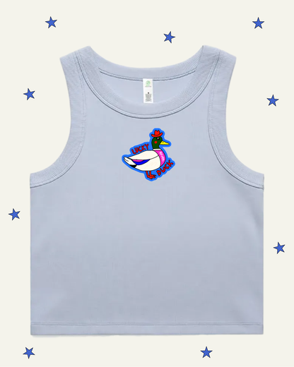 Lucky Duck Organic Rib Crop Tank (By Rat Baby)