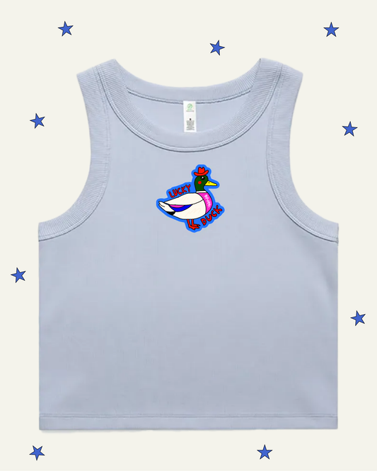 Lucky Duck Organic Rib Crop Tank (By Rat Baby)