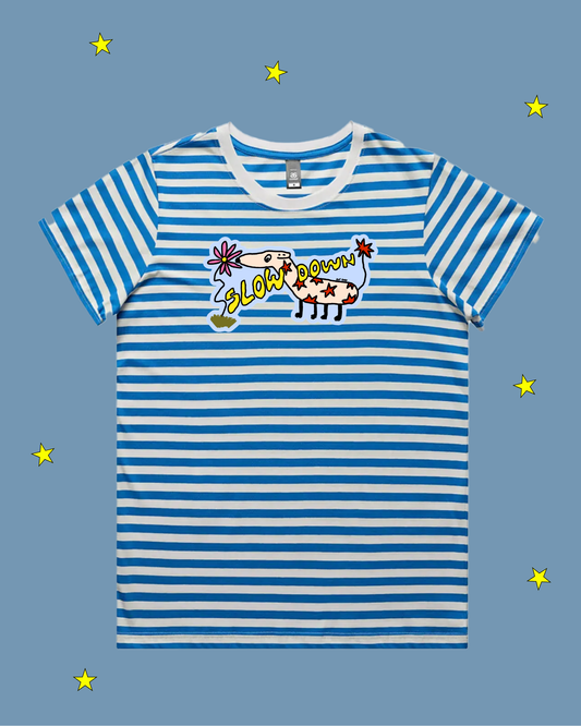 Slow Down Stripe T-Shirt (By Rat Baby)