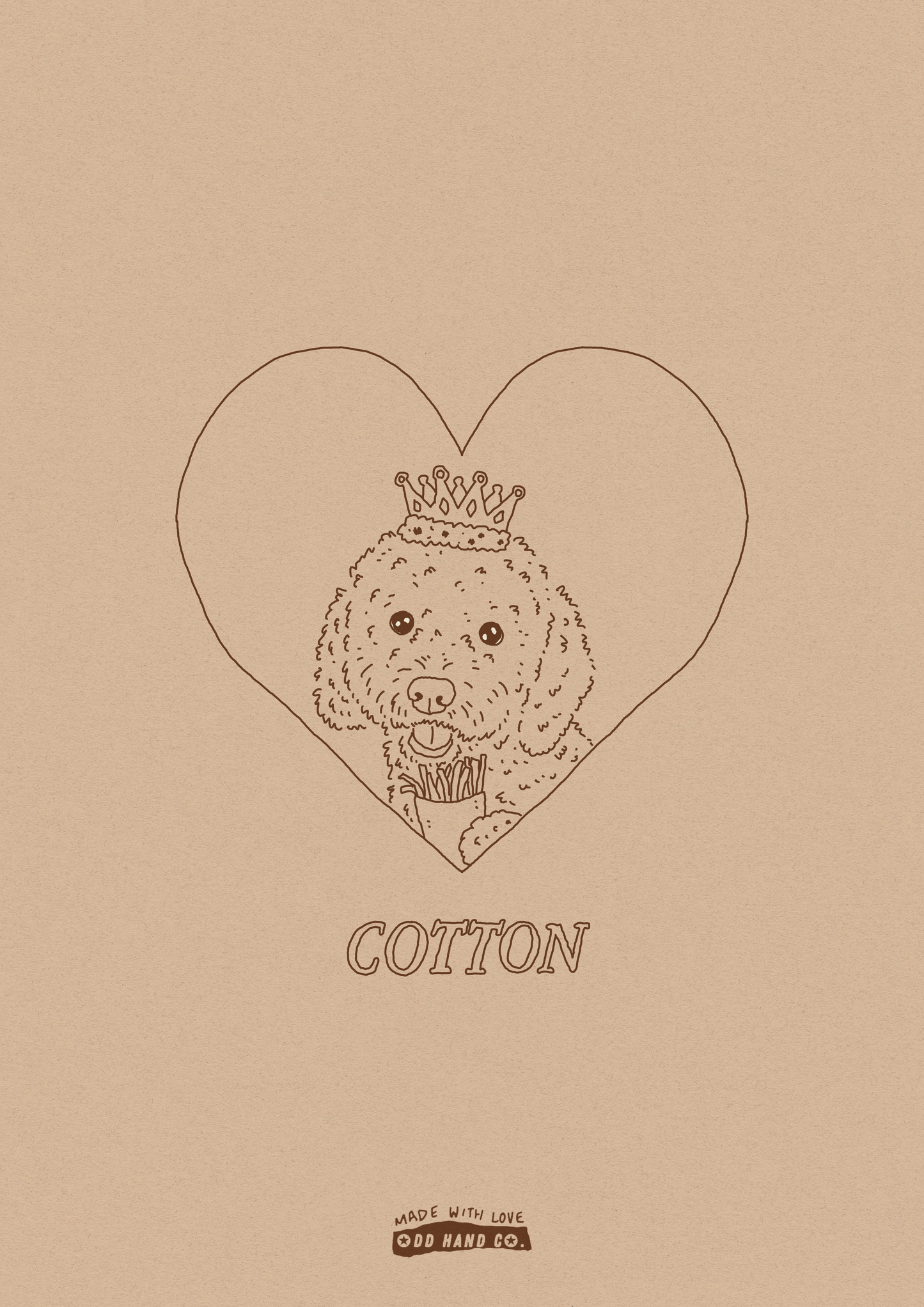 Custom Pet-In-A-Heart Portrait (Line Drawing Version)