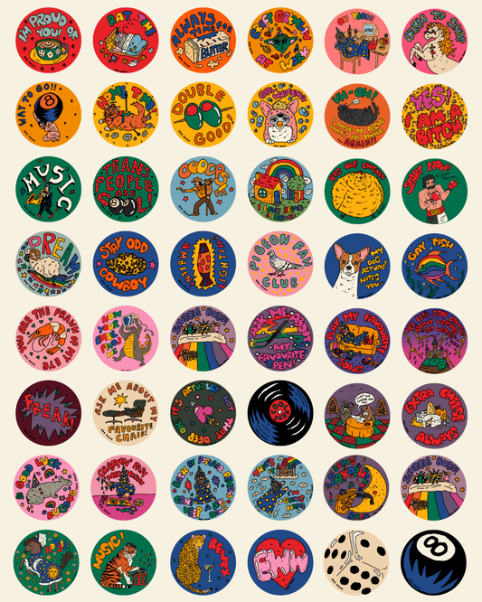 Motivational Circles Sticker Sheet Pack (48 x 4cm journaling stickers)