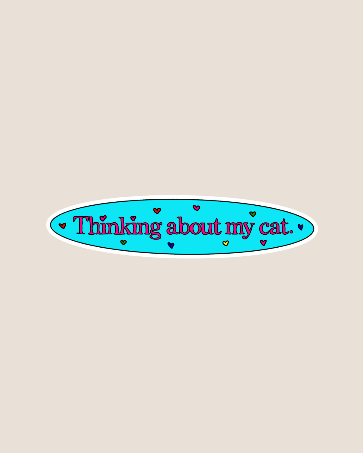 thinking about my cat sticker