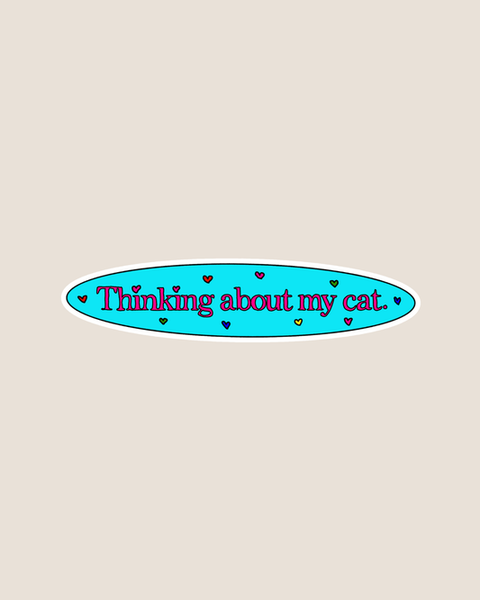 thinking about my cat sticker
